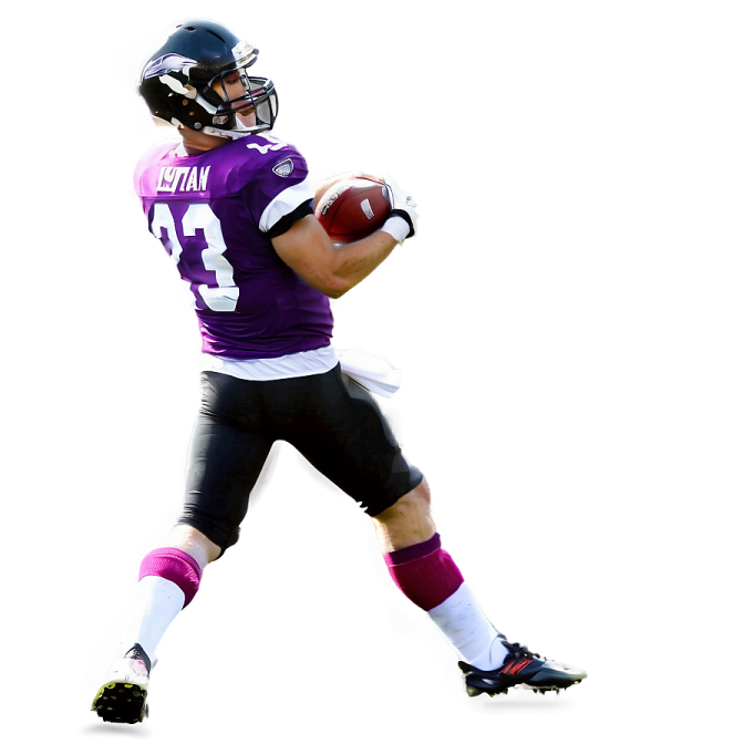 a man in a uniform holding a football