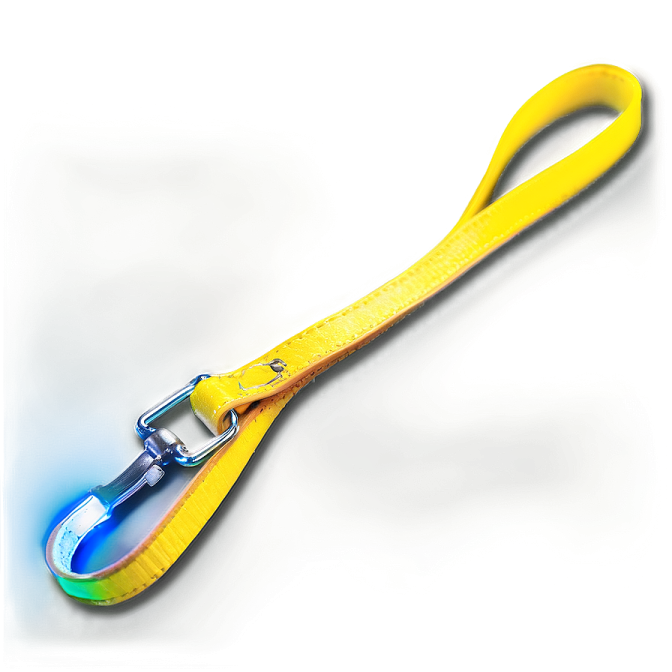 a yellow leash with a metal hook on it