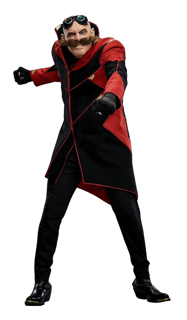a man in a red and black costume