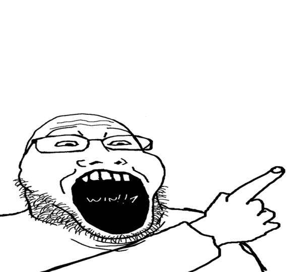 a black and white drawing of a man with his mouth open