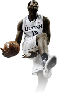 a basketball player with a ball in his hand