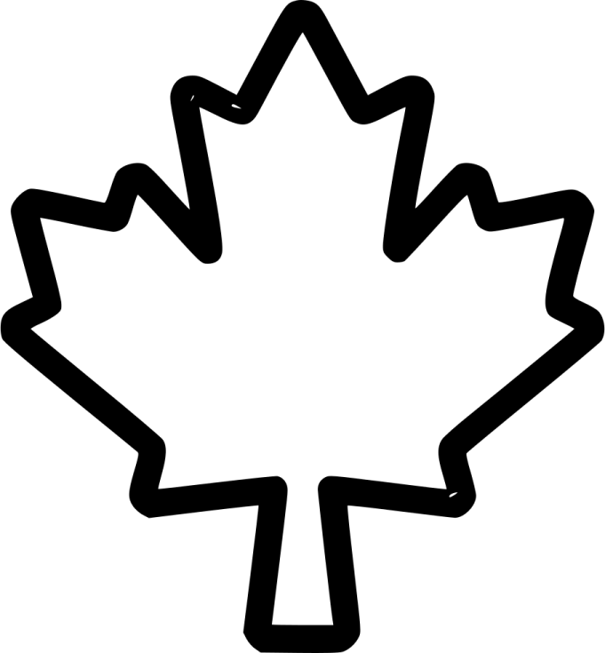 a black and white maple leaf