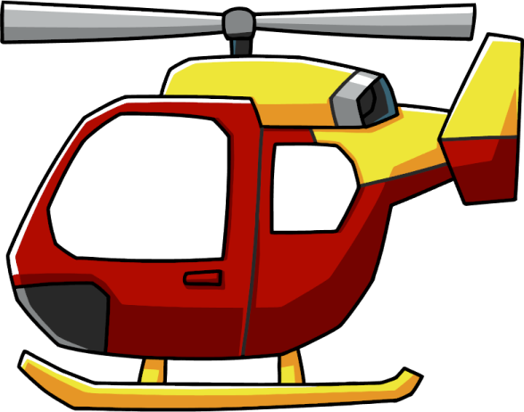 a red and yellow helicopter