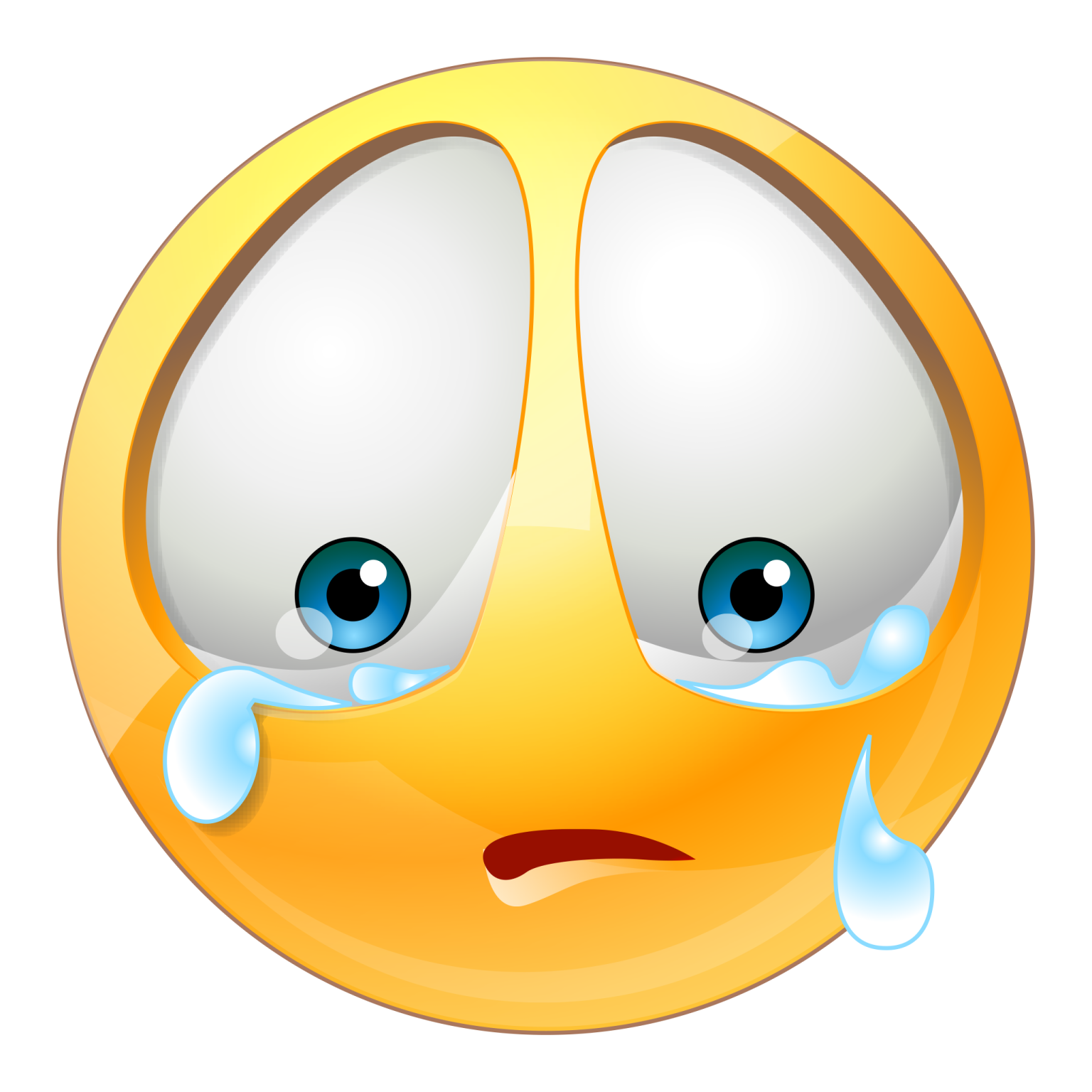 a yellow smiley face with tears and tears