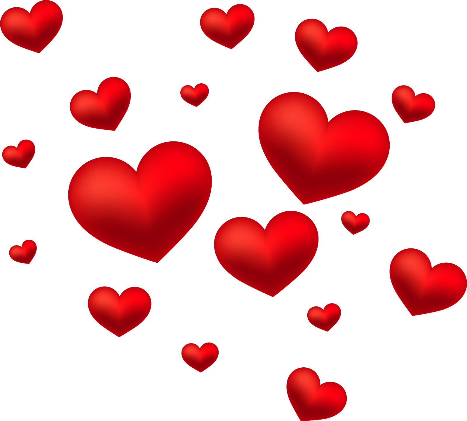 a bunch of red hearts floating in the air