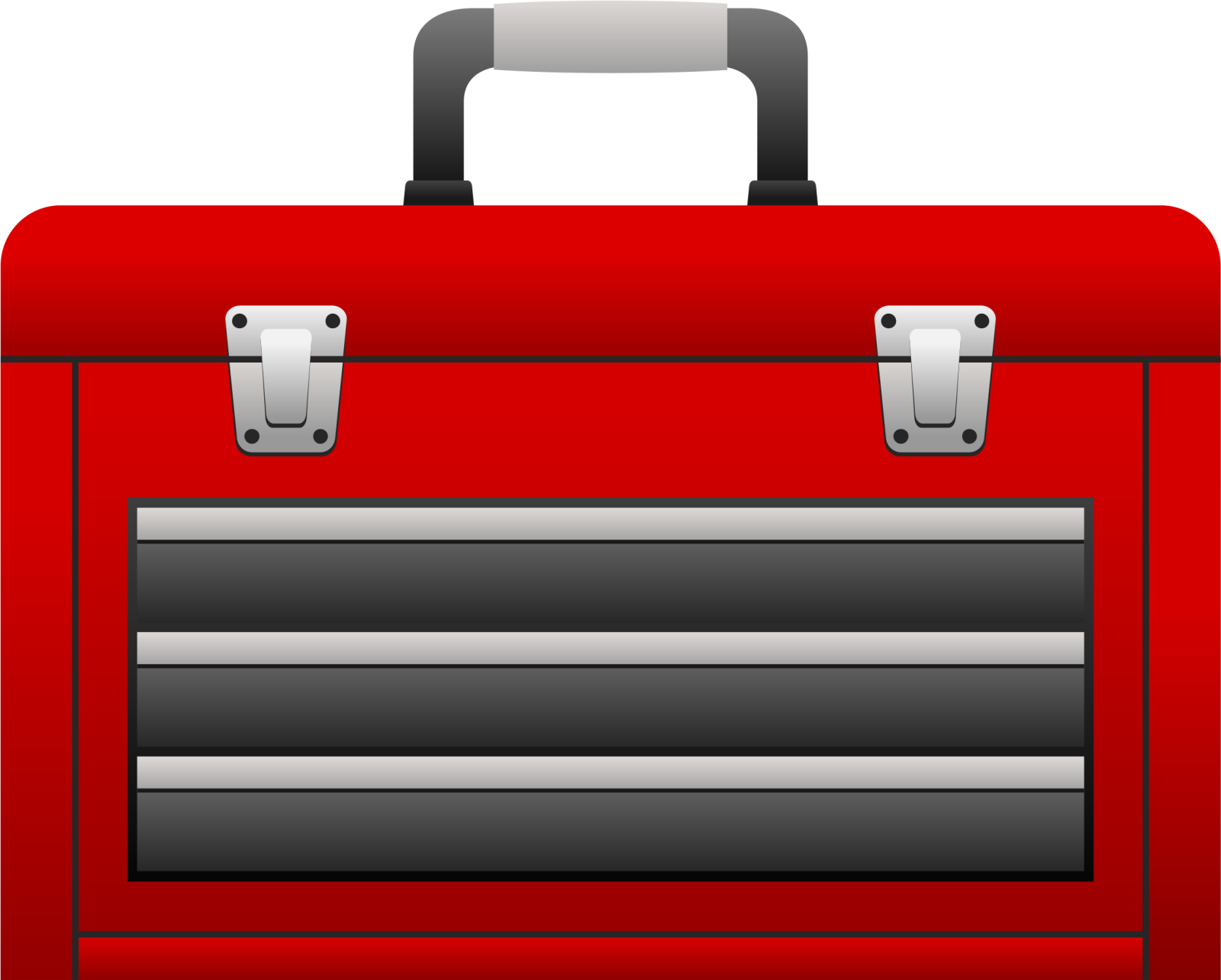 a red tool box with two handles