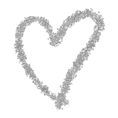 a heart made out of diamonds