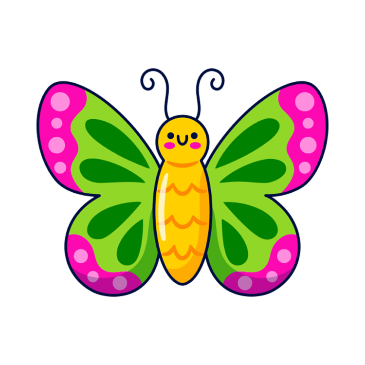 a colorful butterfly on a white background
