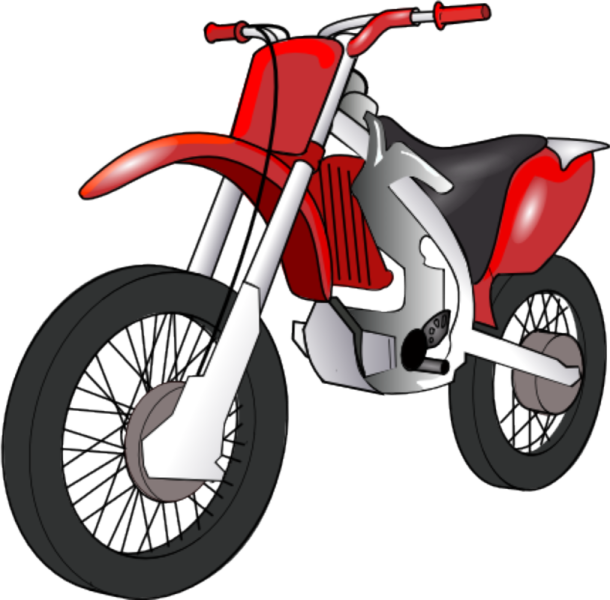 a red dirt bike on a white background
