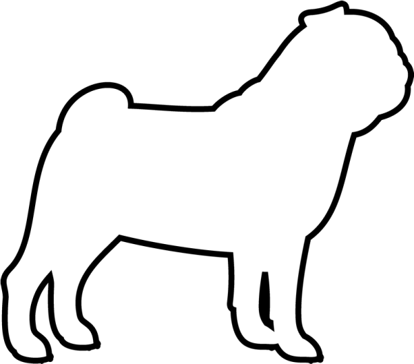 a black and white silhouette of a dog