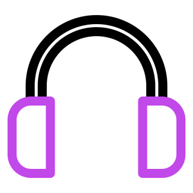 a purple headphone with a white background