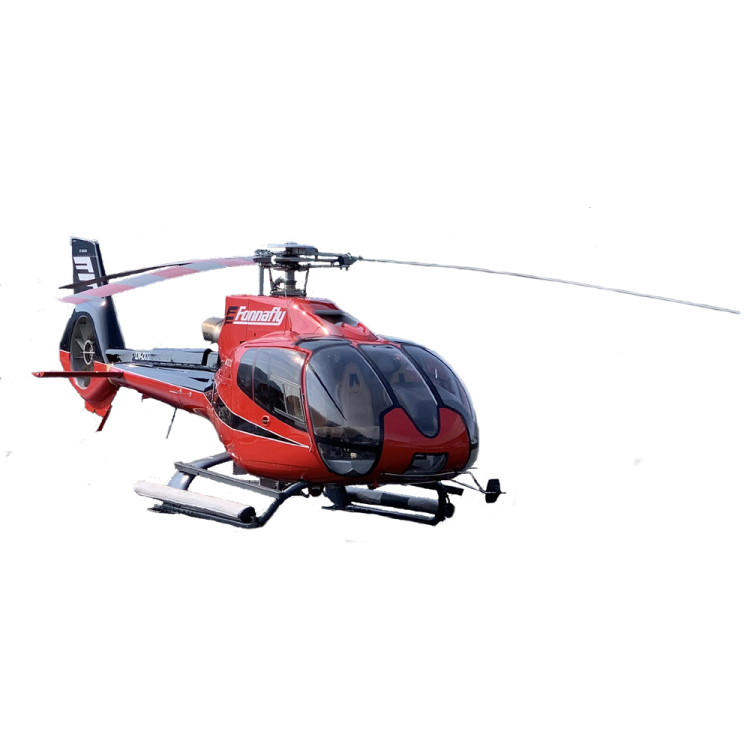 the helicopter is red and black