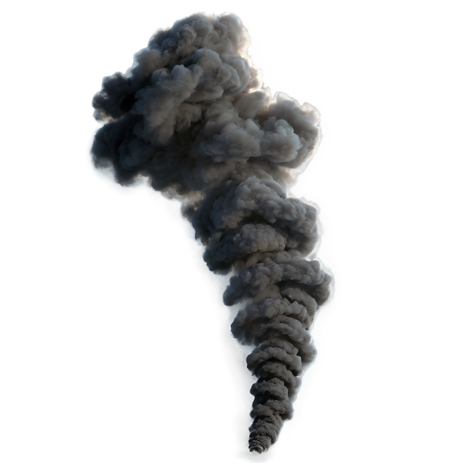 black smoke isolated on white background stock photo