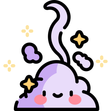 a purple cloud with stars on it