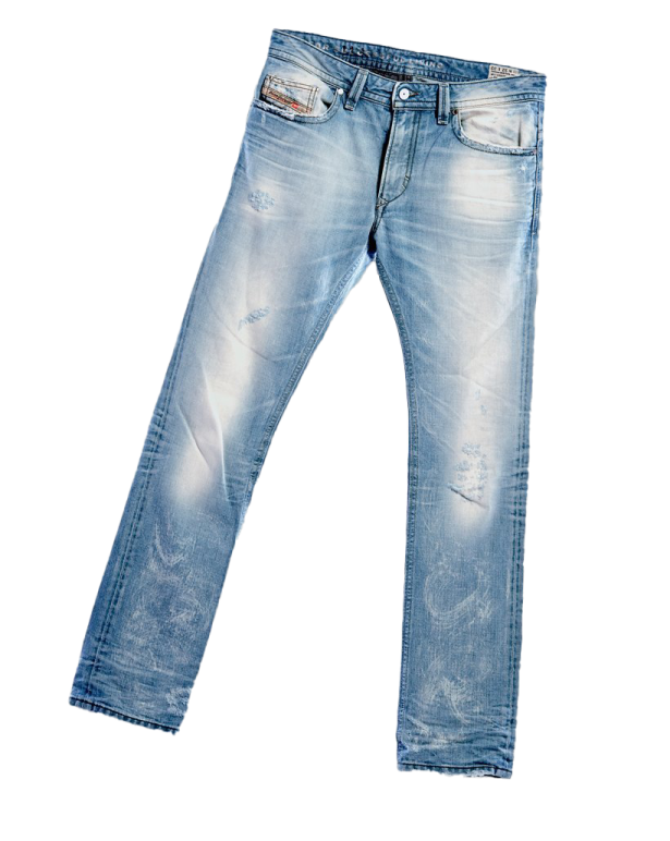 a pair of jeans on a white background