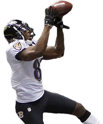 a football player catching a ball in the air