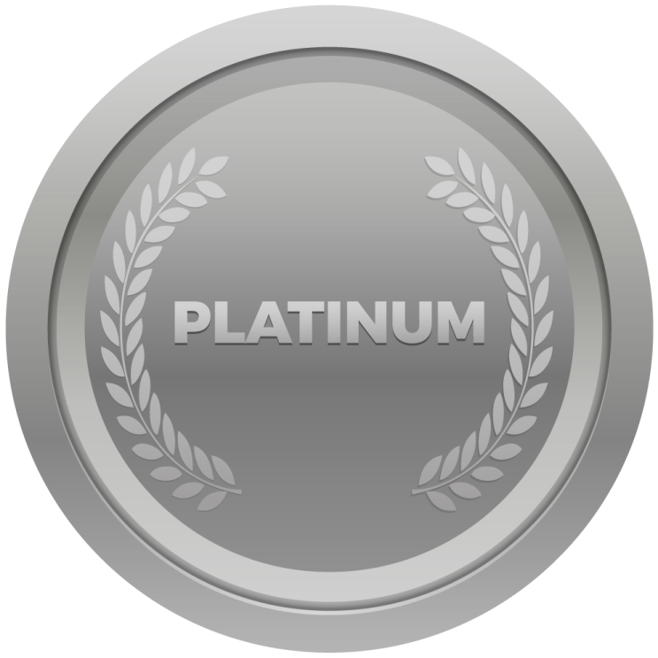 platinum award icon vector