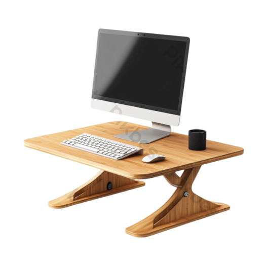 a computer sitting on top of a wooden desk