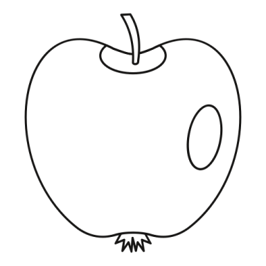a black and white drawing of an apple