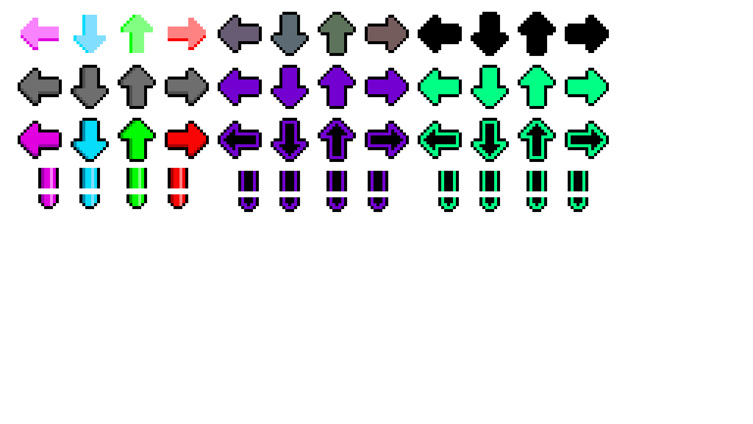 an image of a computer screen with different colored arrows