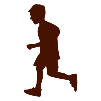 a silhouette of a man running