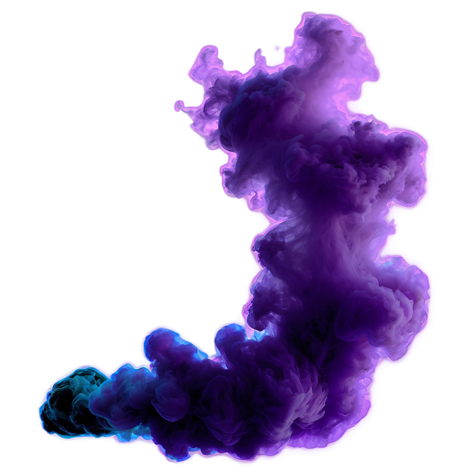 purple and blue smoke on white background