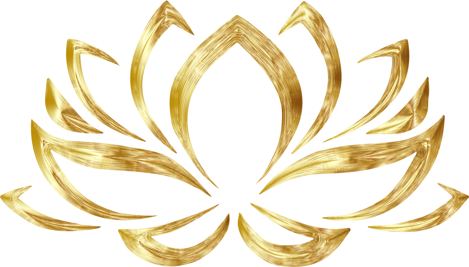 a golden lotus on a white background