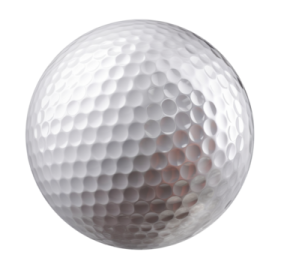 a golf ball on a white background