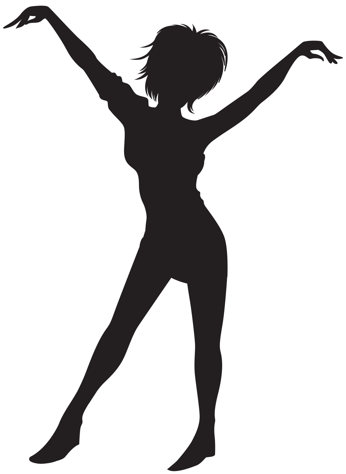a silhouette of a woman dancing