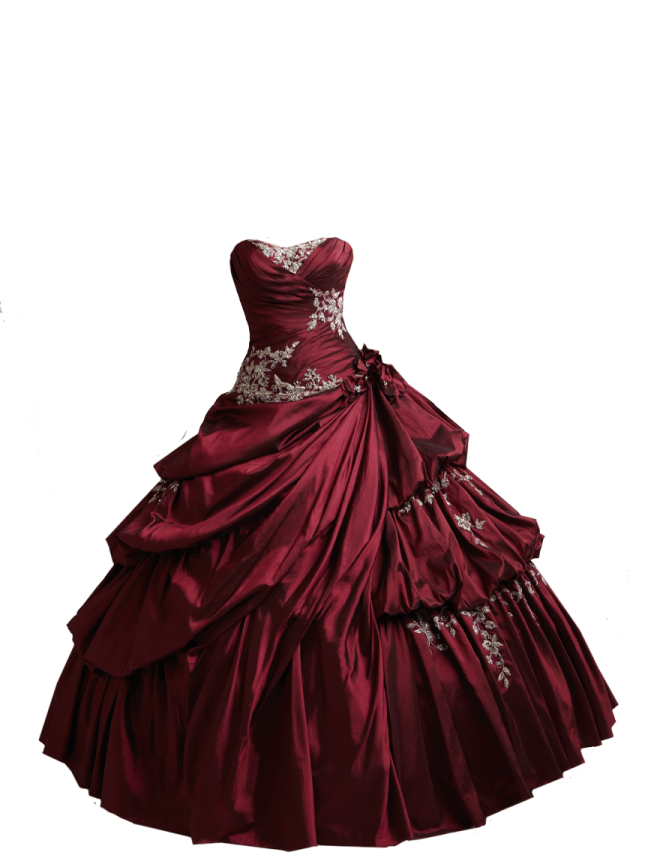 a red wedding dress on a white background