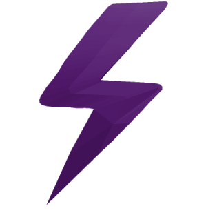 a purple lightning symbol