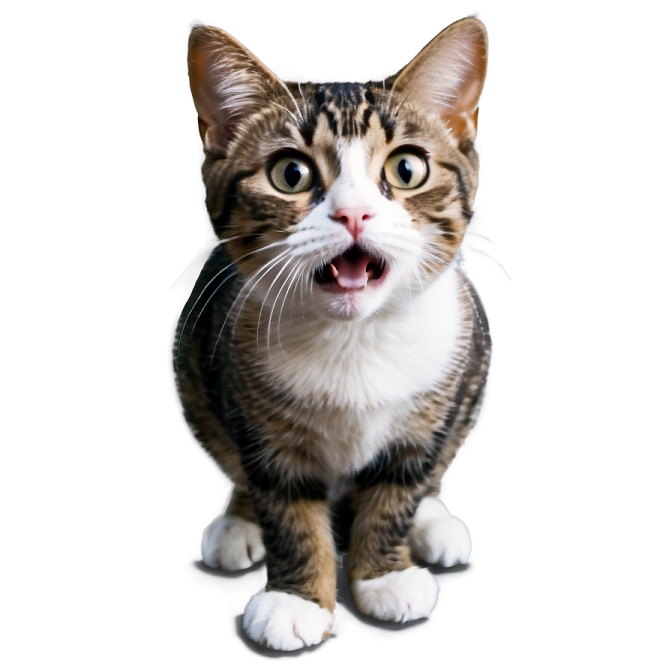 a cat with its mouth open and tongue out