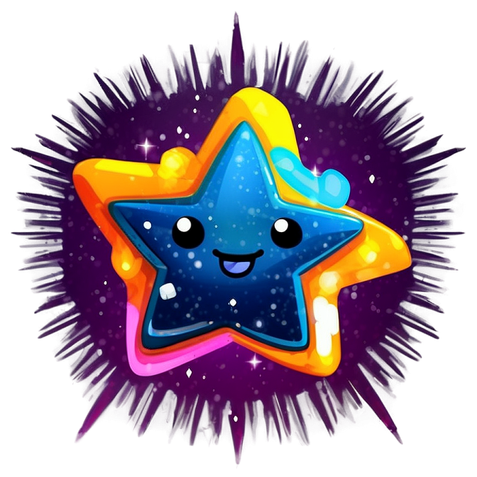 a star with a smiling face on it