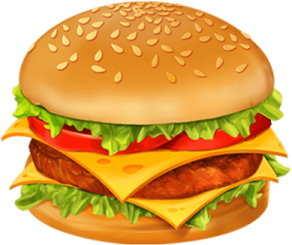 a hamburger with cheese and tomato on it
