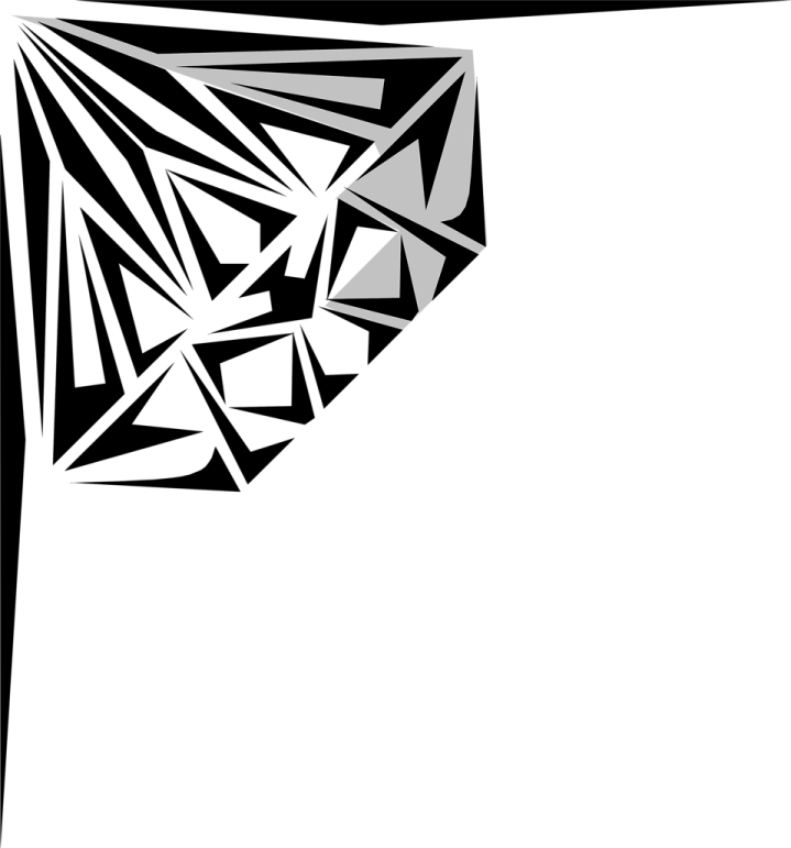 a black and white image of a broken window