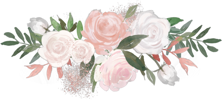 a bouquet of pink and white roses