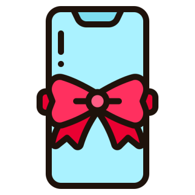 a phone with a bow on it