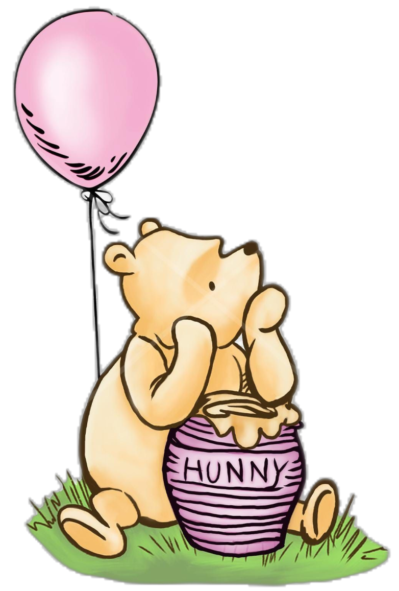 a cartoon bear with a balloon in his hand