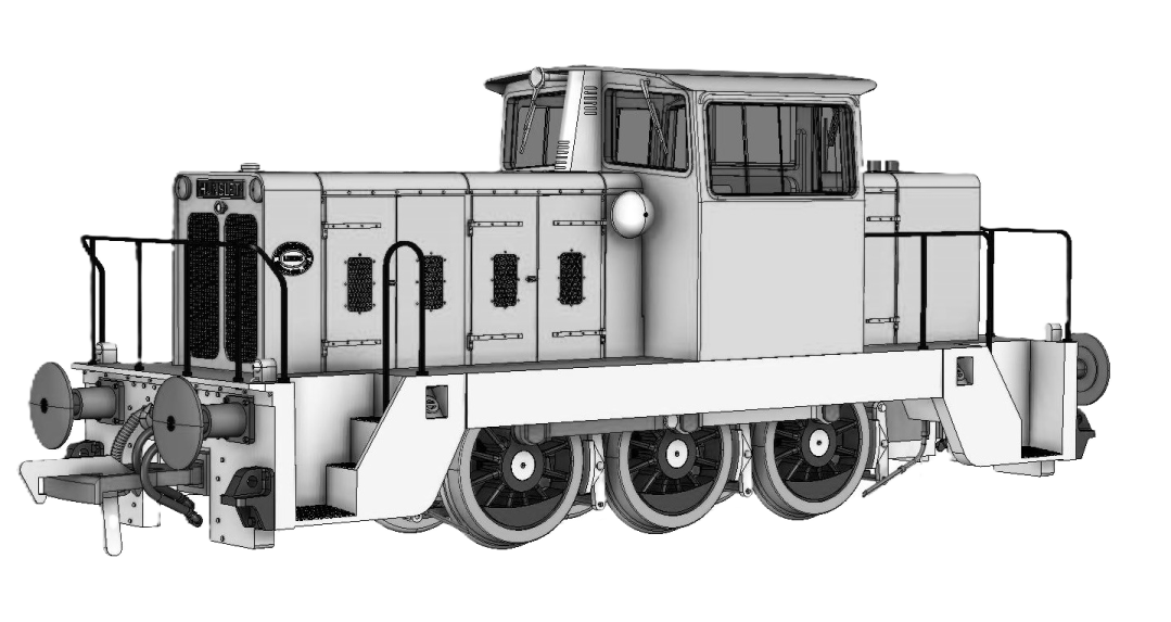 a 3d model of a train car