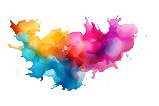 colorful paint splashs on white background