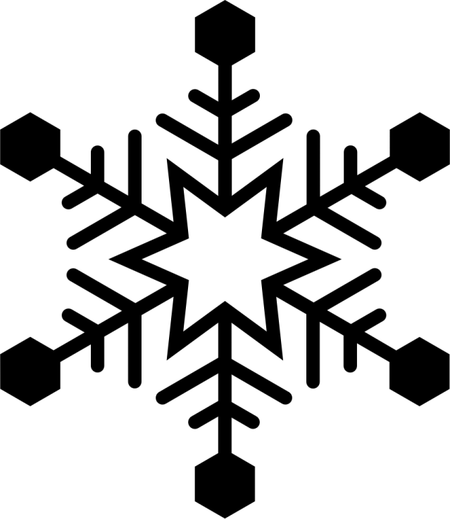 a black and white snowflake