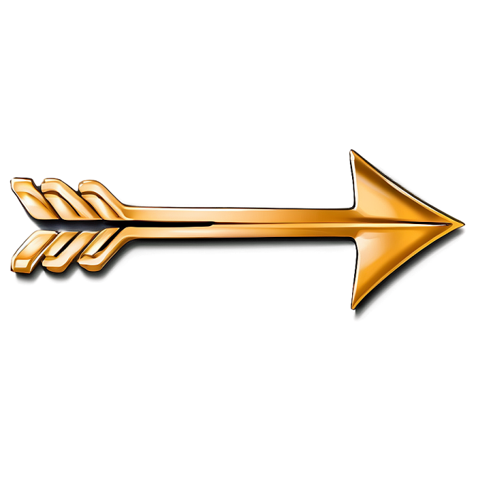 a gold arrow on a white background