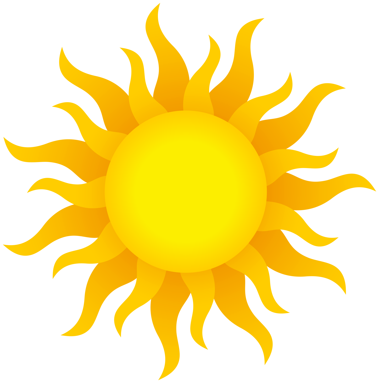 a yellow sun clipart