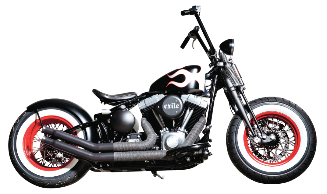 a black and red motorcycle on a white background