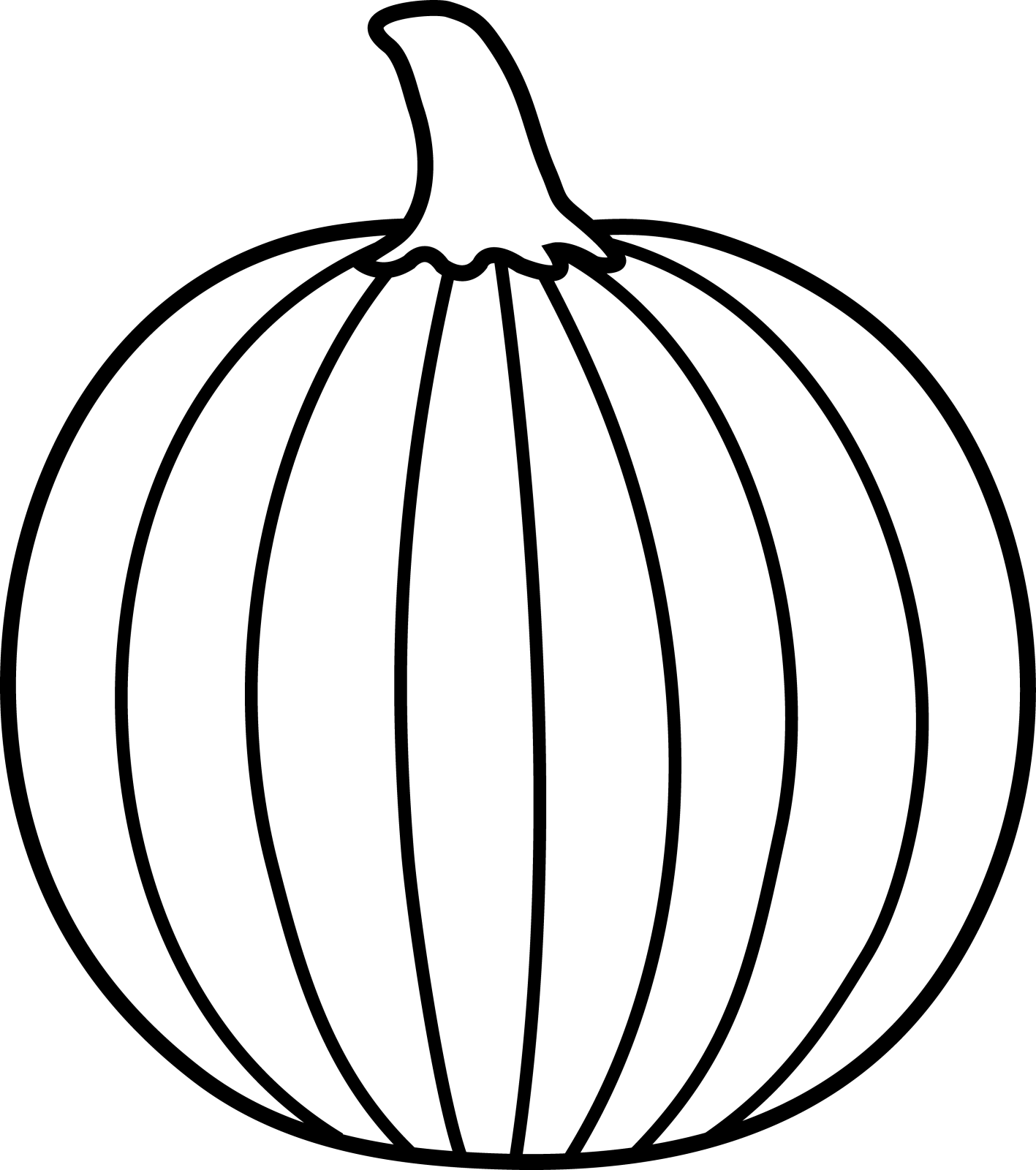 a black and white outline of a pumpkin