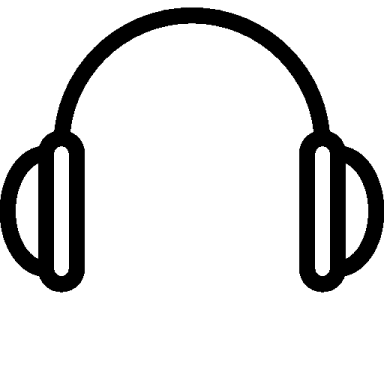 a headphone icon on a white background