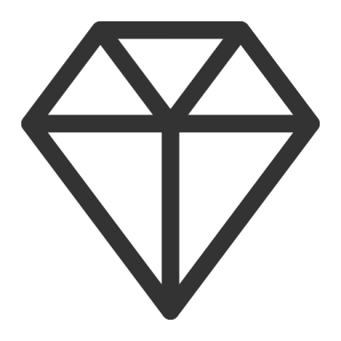 a black and white diamond icon