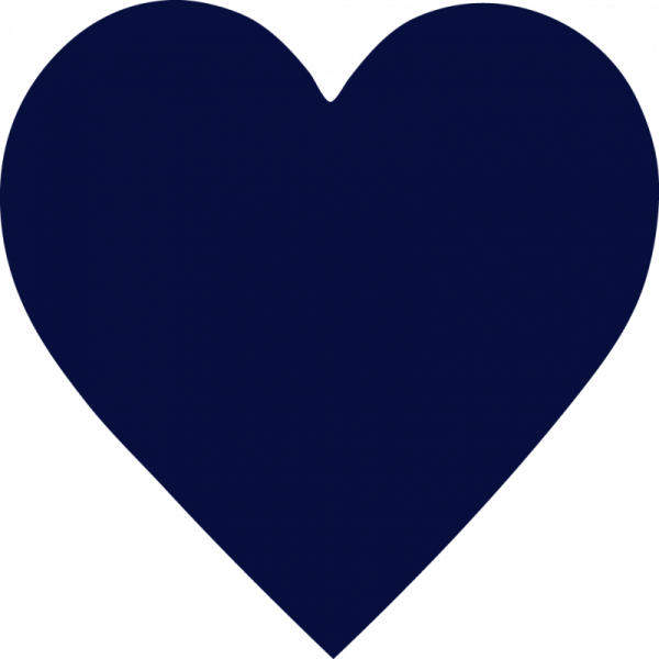a blue heart on white background