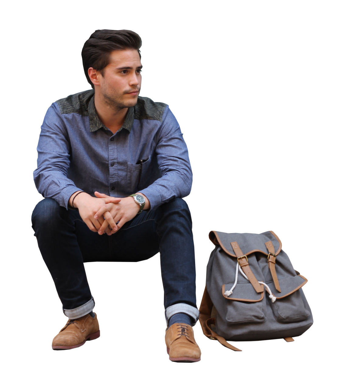 a man sitting on the ground
