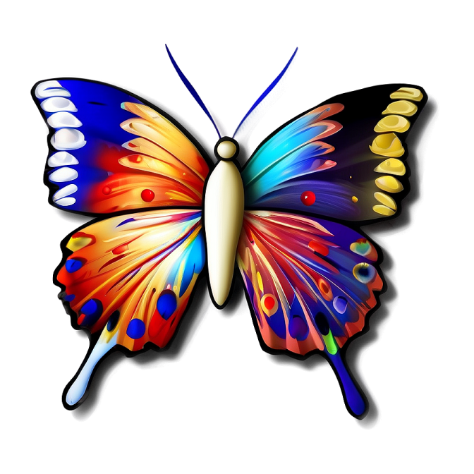 a colorful butterfly on white background